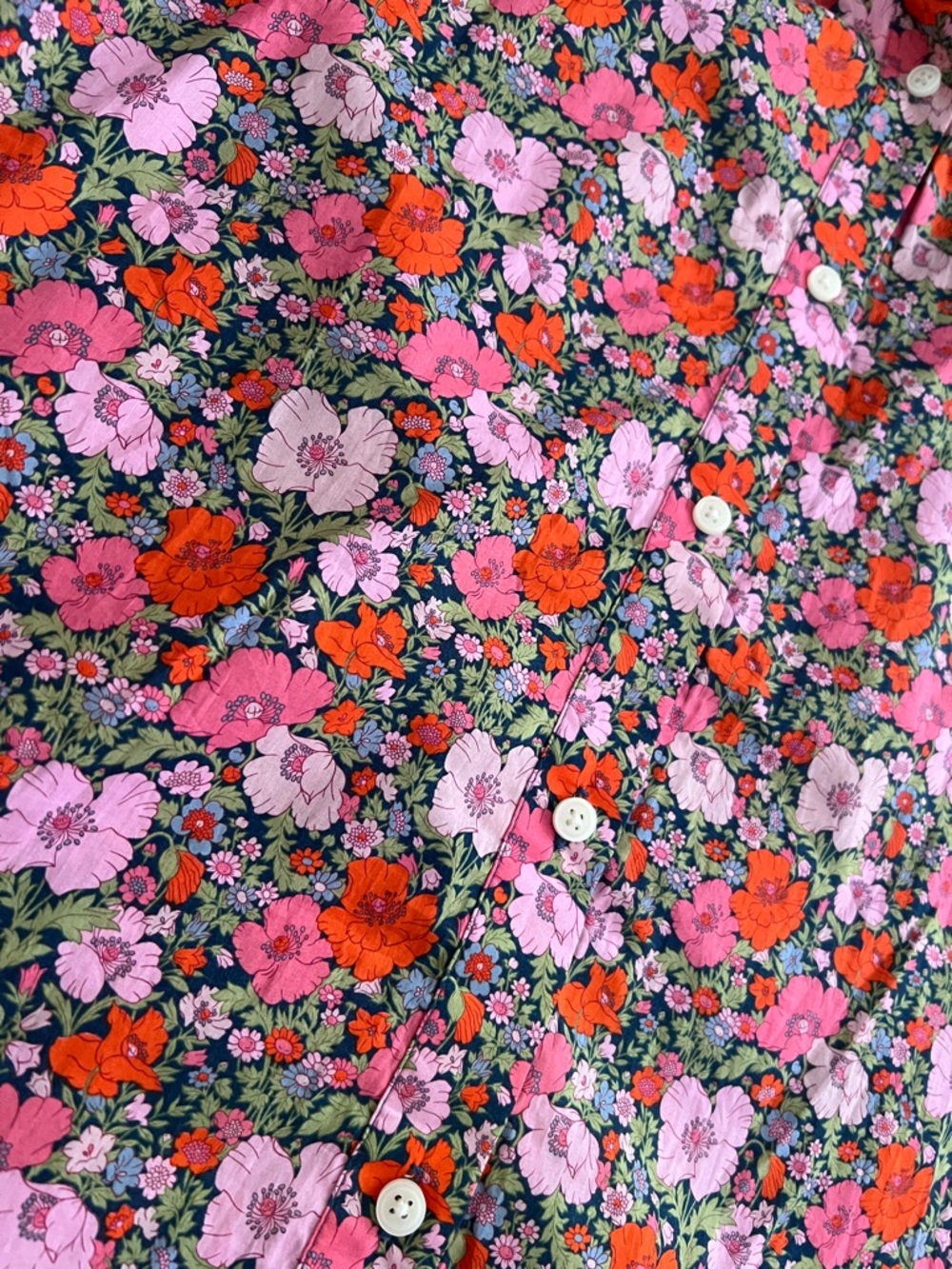 J. Crew Liberty London Pink and Orange Floral Button-Down Shirt - Picture 4 of 11